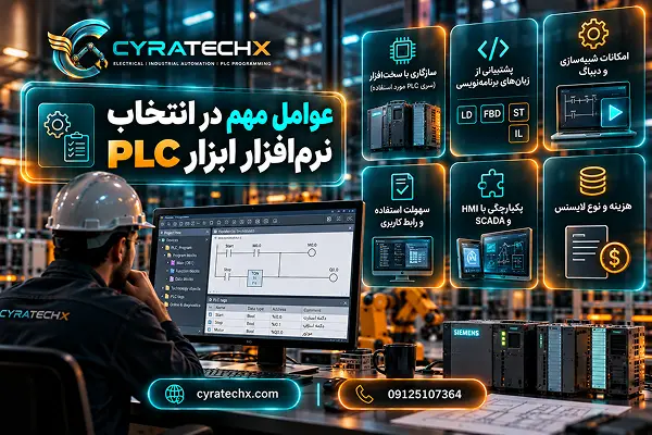 عوامل مهم در انتخاب نرم‌افزار ابزار PLC