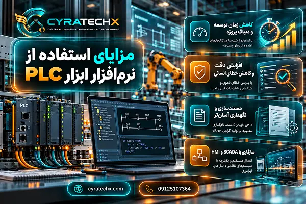 مزایای استفاده از نرم‌افزار ابزار PLC